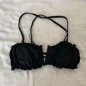 Zaful size small Black Ruched Bikini Top